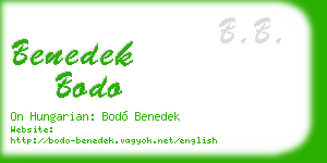 benedek bodo business card