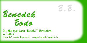 benedek bodo business card